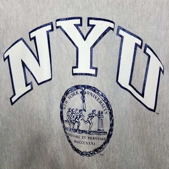 Vintage 90s NYU Champion Reverse Weave Sweatshirt Size Medium - Picture 5 of 10